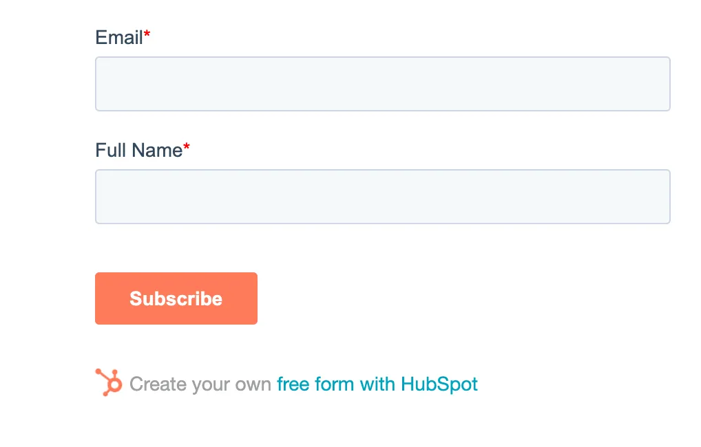 Hubspot Generated Form