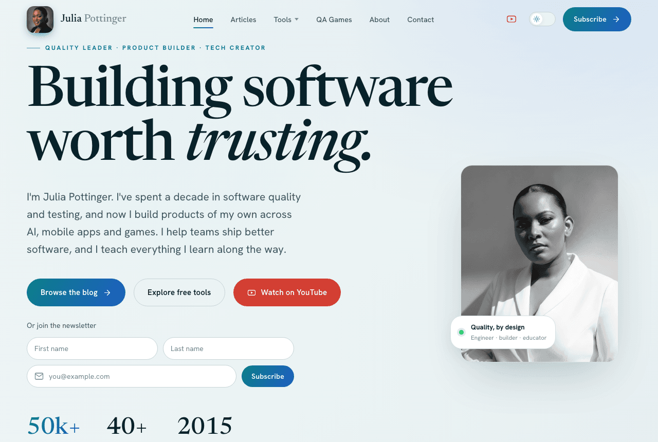The rebuilt blog, built with AI