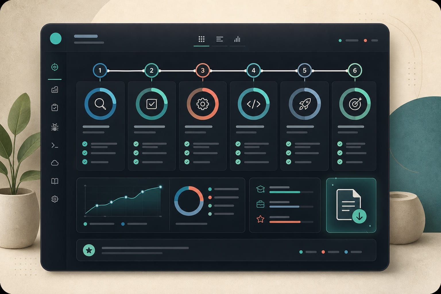 Dashboard-style preview of the QA Career Roadmap with milestones and progress checks.